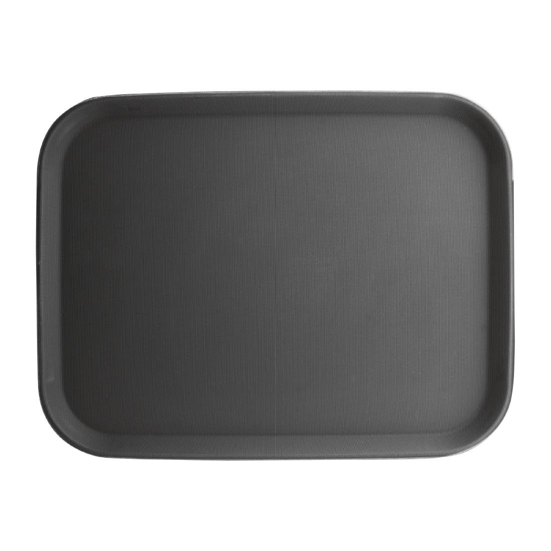 Olympia Kristallon Rectangular Tray Black Anti - Slip Plastic 356x458mm C559 - Whisk Hospitality - C559