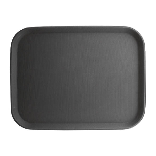 Olympia Kristallon Rectangular Tray Black Anti - Slip Plastic 356x458mm C559 - Whisk Hospitality - C559