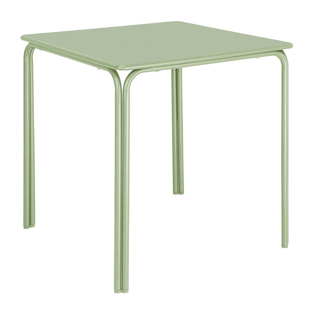 Bolero Adeline Steel Square Table Light Green - 700mm HZ357 - Whisk Hospitality - HZ357