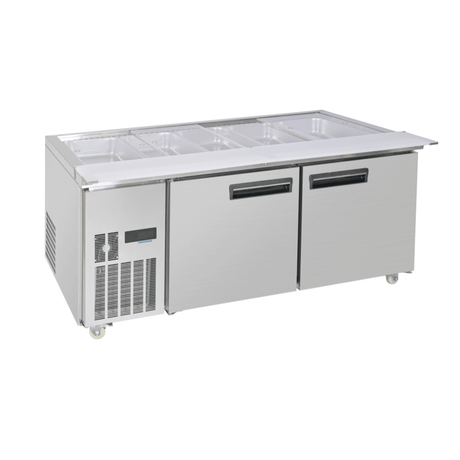 Thermaster Two Door Cold Bench Salad Station 5x1/1 GN Pans - PG180FA - XB - Whisk Hospitality - PG180FA-XB