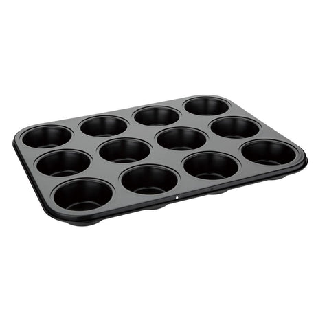 Vogue Non Stick Muffin Tray 12 Cup - 350x270x30mm 13 3/4x10 1/2x1" GD011 - Whisk Hospitality - GD011