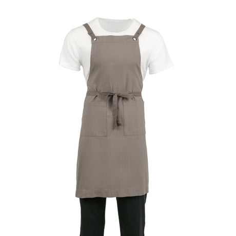 Southside Cotton Canvas Bib Apron Washed Grey BB687 - Whisk Hospitality - BB687