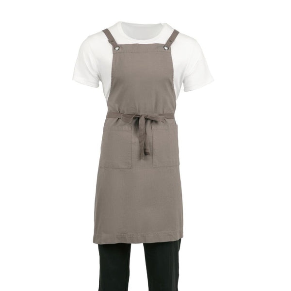 Southside Cotton Canvas Bib Apron Washed Grey BB687 - Whisk Hospitality - BB687