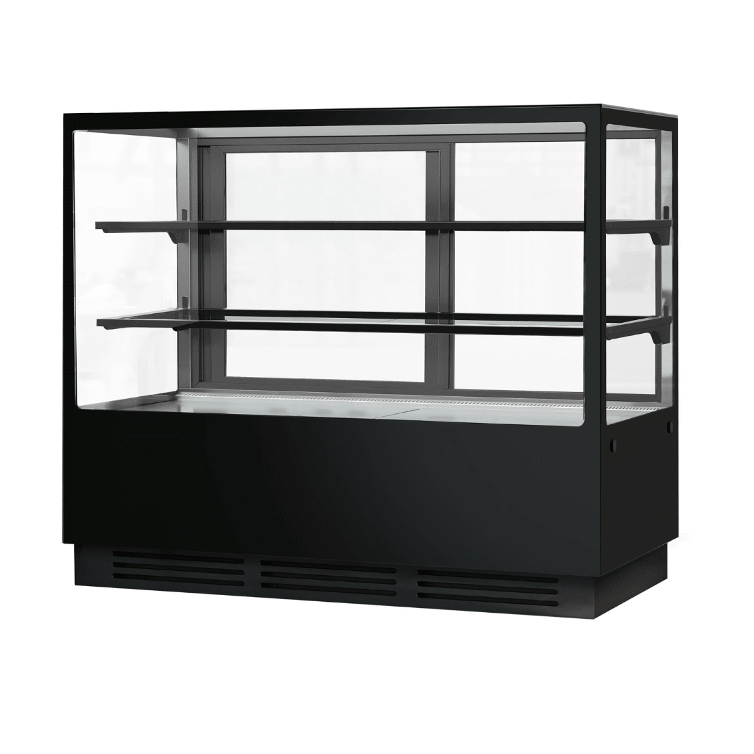 Bonvue Noir Tot 1500mm 2 Shelves Square Cake Display Cabinet CVS150-2B - Whisk Hospitality - CVS150-2B
