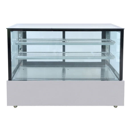 Bonvue Black Trim Square Glass Cake Display 2 Shelves - SSU150 - 2XB - Whisk Hospitality - SSU150-2XB