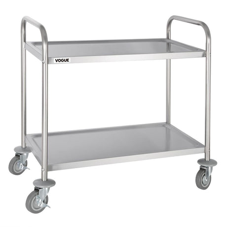 Vogue 2 Tier Flat Pack Trolley St/St - 810Lx455Wx855mmH F997 - Whisk Hospitality - F997