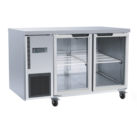 Thermaster Double Glass Door Workbench Fridge - TL1200TNG - Whisk Hospitality - TL1200TNG