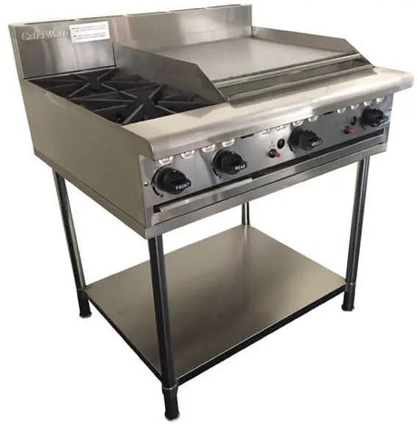 Caterware CW - GB2 - 60HP - NG 2 Burner Cooktop + Hotplate - Whisk Hospitality - 3PA-7688-CW-GB2-60HP-NG