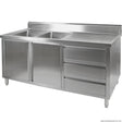 DSC - 2400L - H KITCHEN TIDY CABINET WITH DOUBLE LEFT SINKS - Whisk Hospitality - DSC-2400L-H-new