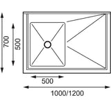 Vogue Single Bowl Sink R/H Drainer - 1200mm x 700mm (90mm Drain) HC915 - Whisk Hospitality - HC915