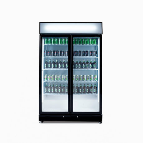Bromic Upright Display Fridge - 885L - 2 Doors - Flat Glass - Black GM0900LBECO - NR - Whisk Hospitality - GM0900LBECO-NR