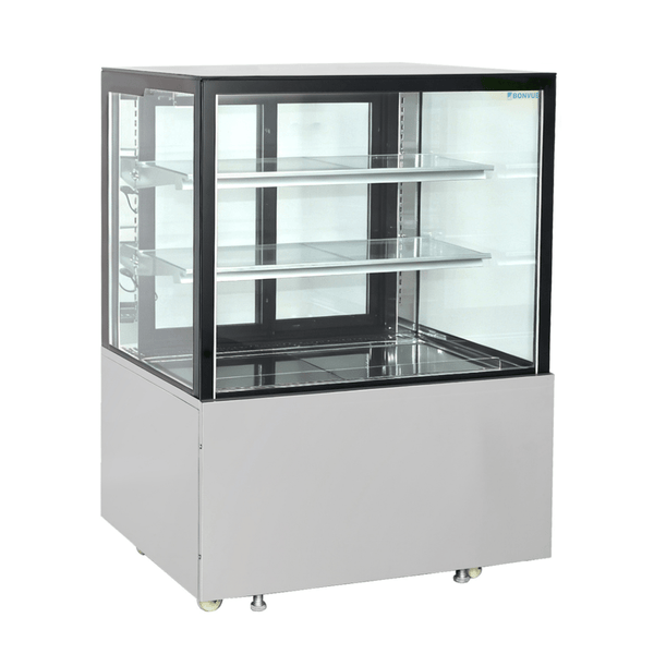 Bonvue Deluxe 900mm Square Glass Cake Display Cabinet SC090FA-2XB - Whisk Hospitality - SC090FA-2XB