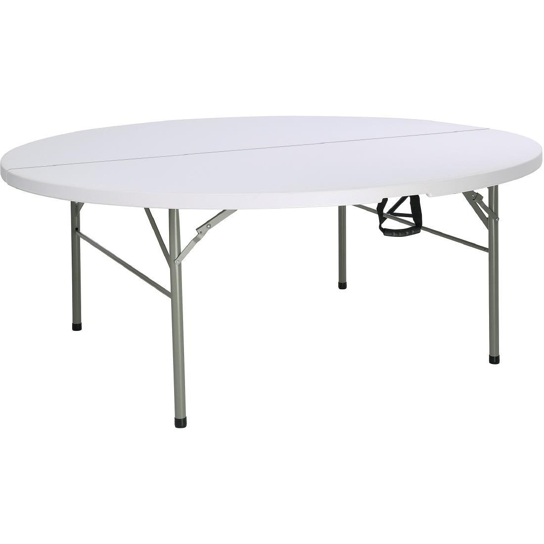 Bolero Centre Folding Table Round White Top - 180cm HC270 - Whisk Hospitality - HC270