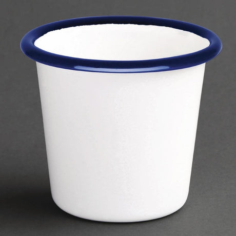 Olympia Enamel White/Blue Sauce Cup - 115ml 4oz (Box 6) DC383 - Whisk Hospitality - DC383