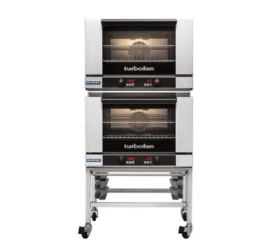 Turbofan E27D22C Full Size Tray Digital Electric Convection Ovens Double Stacked Stainless - Whisk Hospitality - E27D2/2C