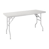 Vogue Folding Work Table St/St - 1220x610x780mm 48x24x31" FN288 - Whisk Hospitality - FN288