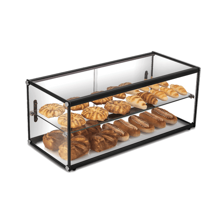 Exquisite Two Tiers Flat Glass Ambient Cake Display - CD120 - Whisk Hospitality - CD120
