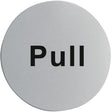 Vogue Pull Door Sign St/St (Self - Adhesive) U064 - Whisk Hospitality - U064