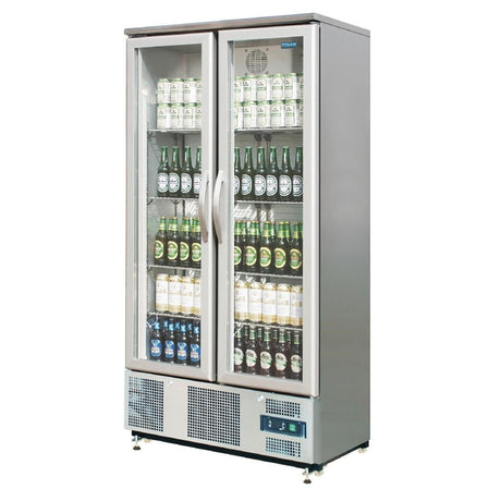 Polar G - Series Double Door Upright Back Bar Fridge Hinged St/St 490Ltr CK477 - A - Whisk Hospitality - CK477-A