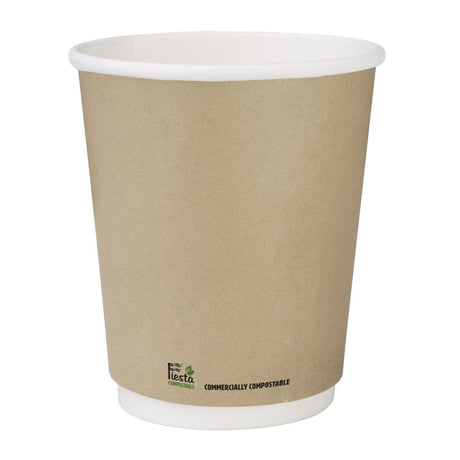 Fiesta Compostable Hot Cup Double Wall 'Kind' Kraft - 225ml (Box 500) CU984 - Whisk Hospitality - CU984