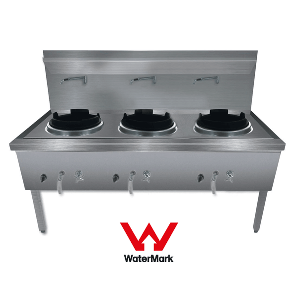 Gasmax Stainless Steel Waterless LPG Gas Triple Wok - WW-3L - Whisk Hospitality - WW-3L