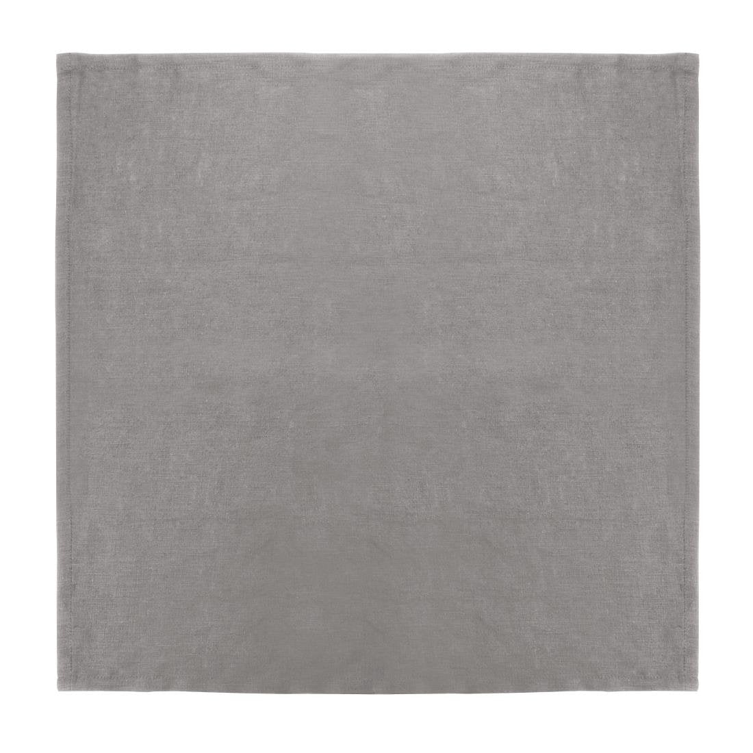 Olympia Linen Table Napkin 400x400mm Grey (Pack 12) FW698 - Whisk Hospitality - FW698