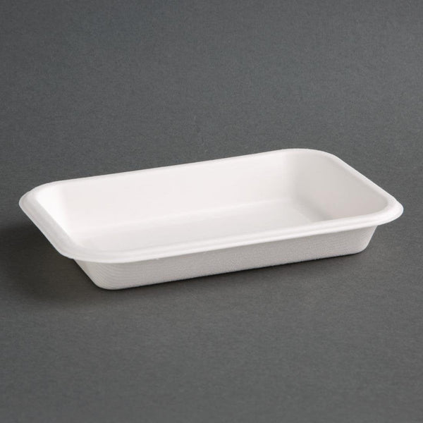 Fiesta Compostable Bagasse Tray - 340ml - 26 x 118 x 179mm (Pack 50) FC528 - Whisk Hospitality - FC528