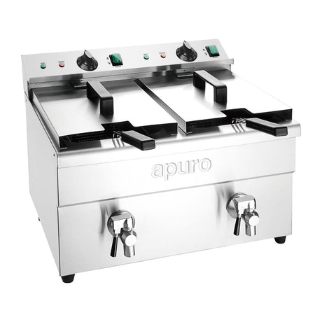 Apuro Double Induction Fryer - 2x7.5ltr - 2x3kW CT012 - A - Whisk Hospitality - CT012-A