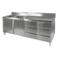 DSC - 2100L - H KITCHEN TIDY CABINET WITH DOUBLE LEFT SINKS - Whisk Hospitality - DSC-2100L-H