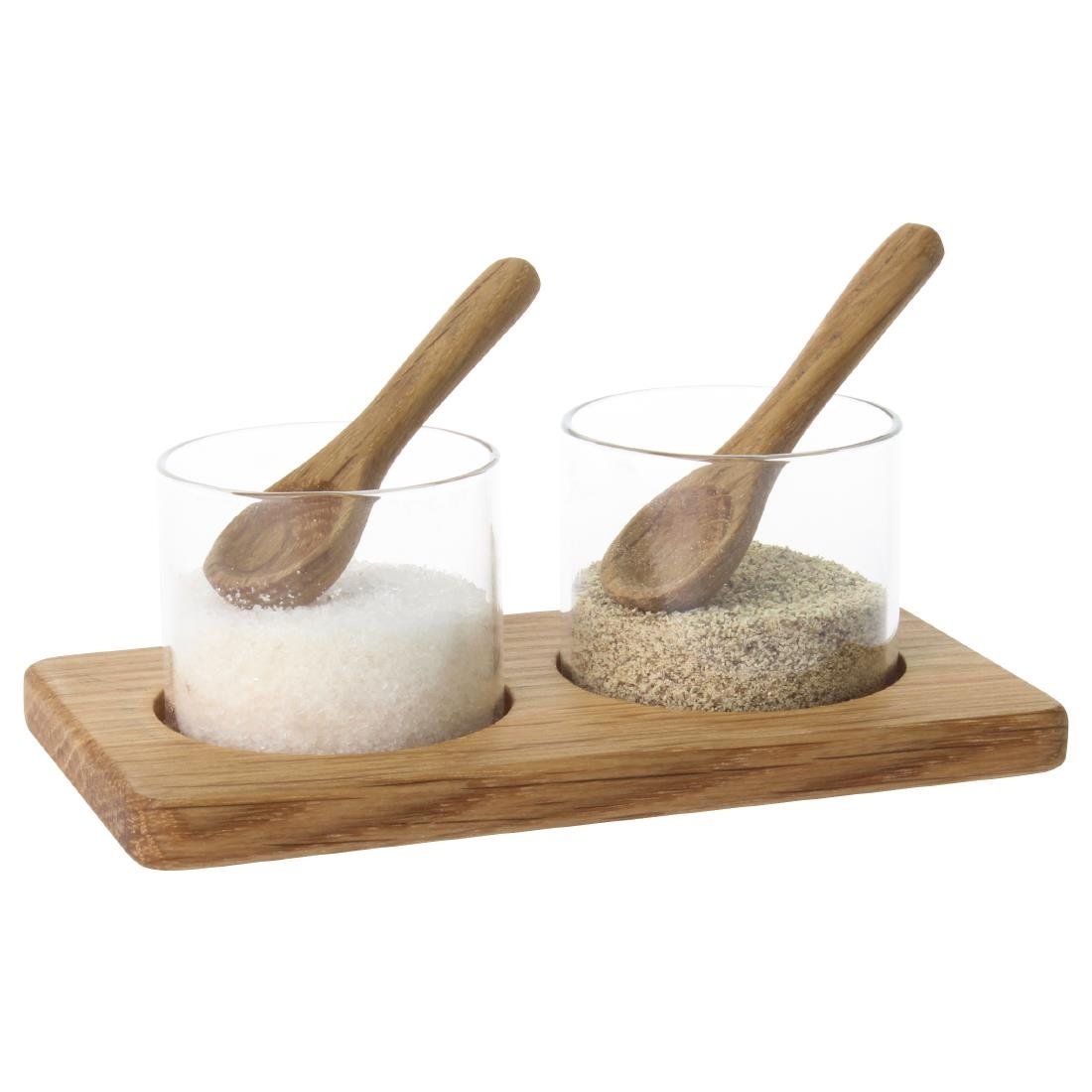 Olympia FSC Pinch Pot Base with Mini Spoon - 220x145x20mm CM398 - Whisk Hospitality - CM398