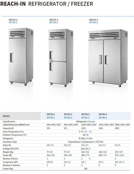 Skipio SRT45 - 4 Double Split Door Upright Storage Fridge 1210 Ltr - Whisk Hospitality - SRT45-4