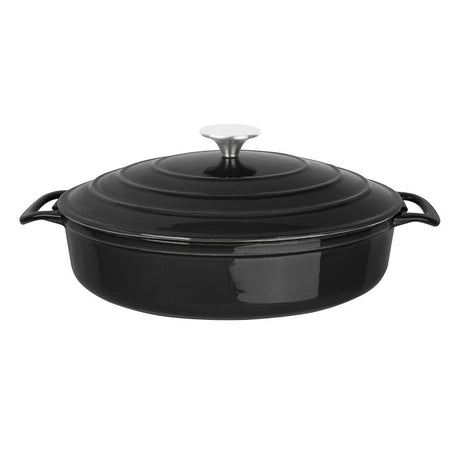Vogue Saute Pan Round Black - 280mm 3.5Ltr FS477 - Whisk Hospitality - FS477