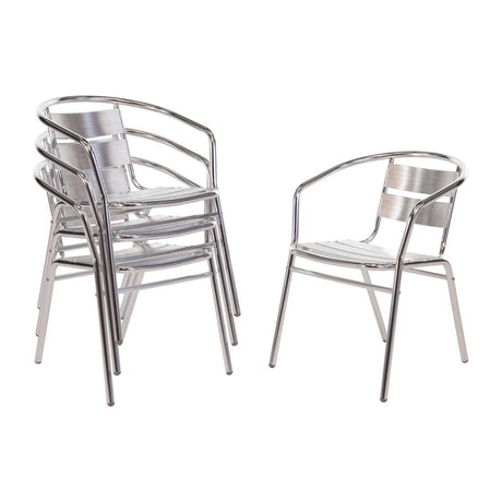Bolero Armchair Alu. - 53Wx58Dx73.5Hcm (Pack 4) U419 - Whisk Hospitality - U419