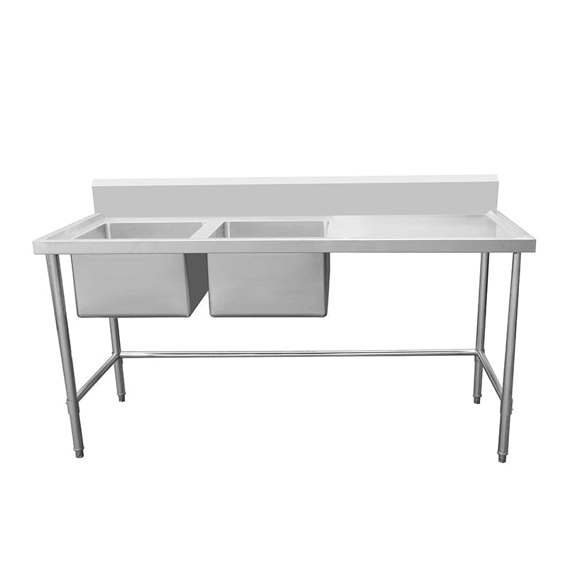 Work Bench - Double Sink with Leg Brace - Left Sink / 700 / ASD-1570L - Whisk Hospitality - 631582