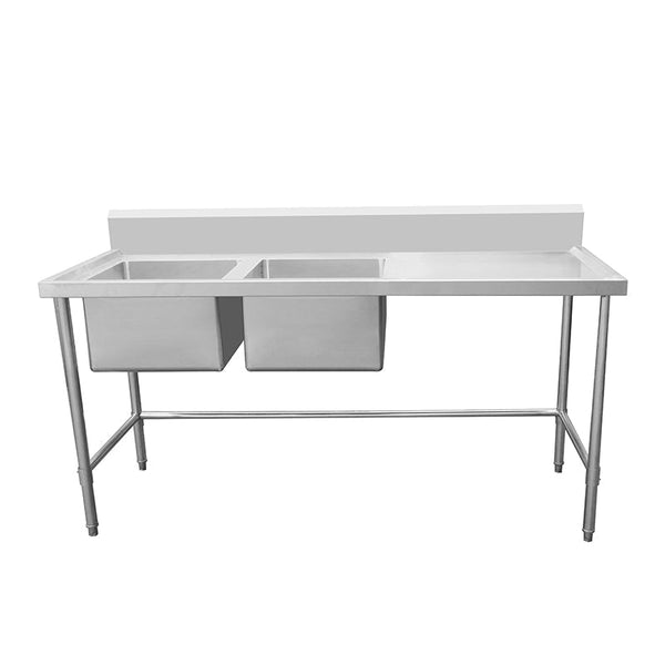 Work Bench - Double Sink with Leg Brace - Left Sink / 700 / ASD-1570L - Whisk Hospitality - 631582