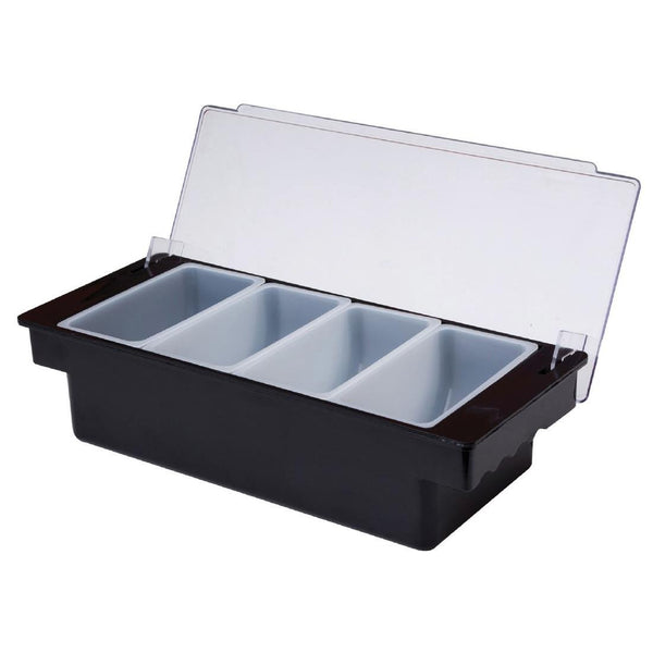 Beaumont 4 Part Black Plastic Condiment Holder CZ603 - Whisk Hospitality - CZ603