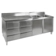 DSC - 2400R - H KITCHEN TIDY CABINET WITH DOUBLE RIGHT SINKS - Whisk Hospitality - DSC-2400R-H