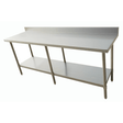 2100 - 7 - WBB Economic 304 Grade Stainless Steel Table with splashback 2100x700x900 - 6 legs - Whisk Hospitality - 2100-7-WBB