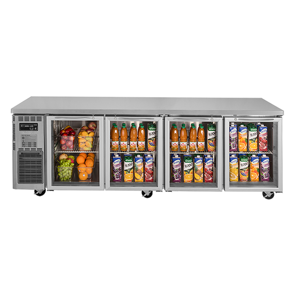 Turbo Air 4 Glass Door Undercounter Fridge 2400mm KGR24-4-N - Whisk Hospitality - KGR24-4-N