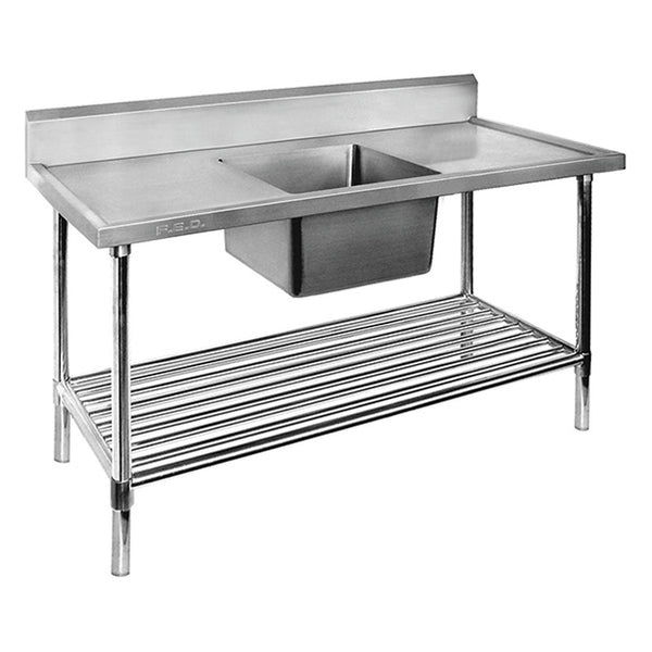 Single Centre Sink Bench & Pot Undershelf SSB7 - 1500C/A - Whisk Hospitality - SSB7-1500C/A