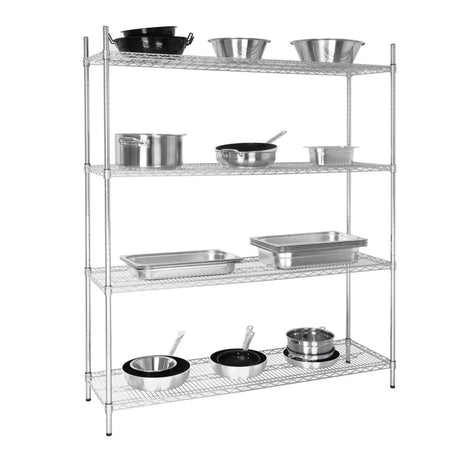 Vogue Flat Pack 4 Shelf Unit - 1525x460x1840mm L929 - Whisk Hospitality - L929
