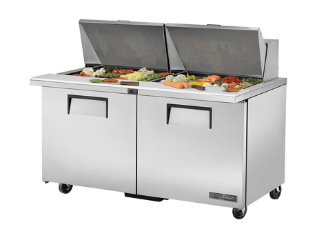 True Refrigeration Prep Table 24x 1/6 Top Pans 2 Solid Swing Doors - TSSU - 60 - 24M - B - ST - HC - Whisk Hospitality - TSSU-60-24M-B-ST-HC