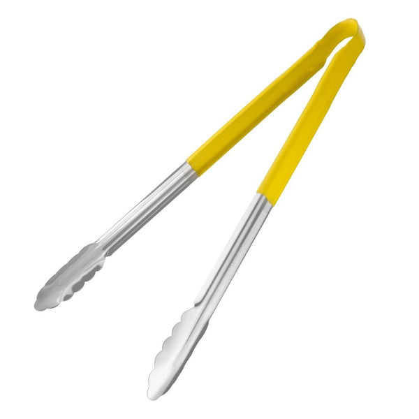 Hygiplas Colour Coded Serving Tong Yellow - 405mm HC855 - Whisk Hospitality - HC855