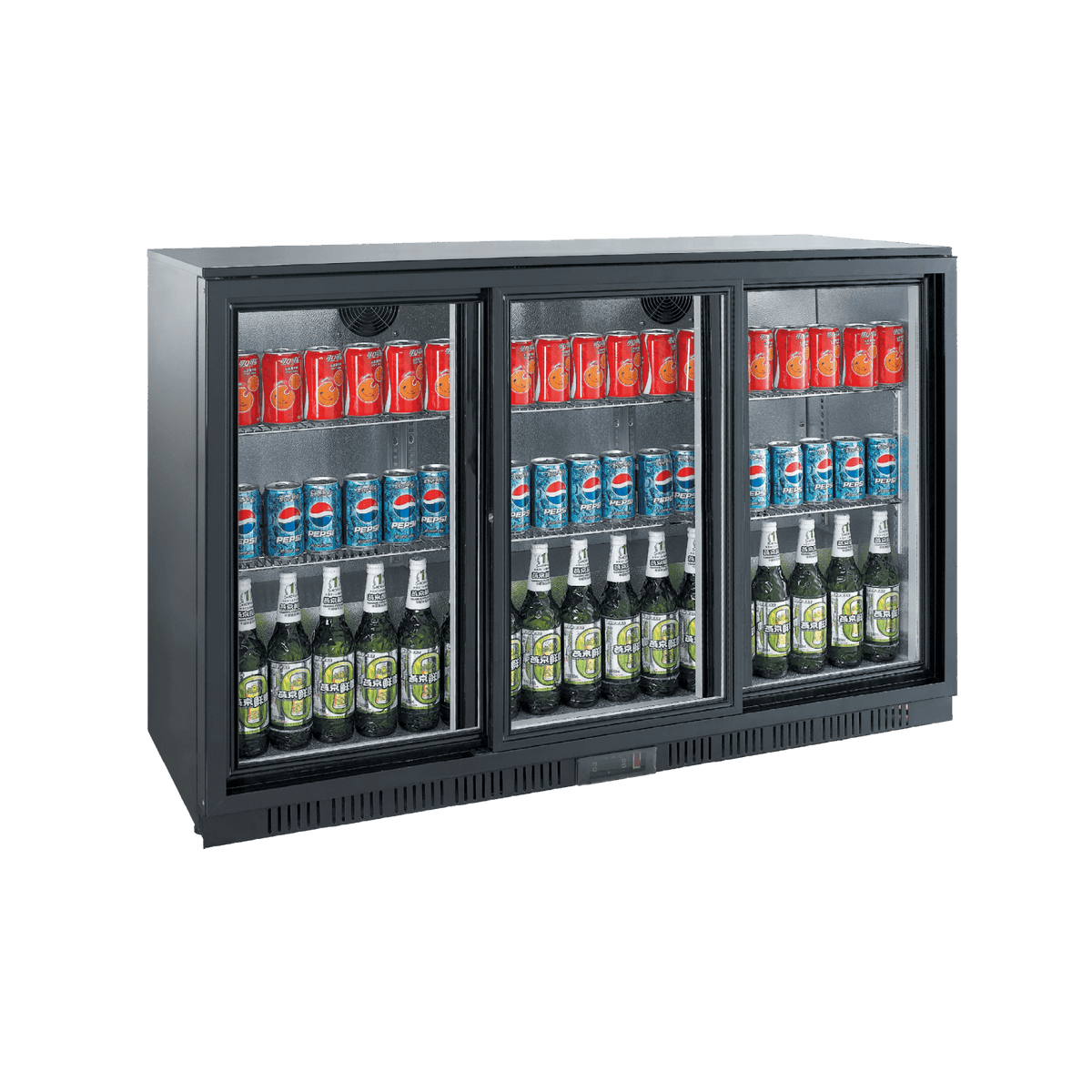 Exquisite Three Sliding Doors Backbar Display Fridge - UBC330S - Whisk Hospitality - UBC330S