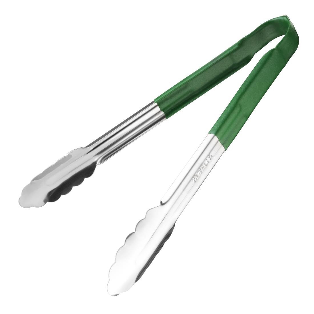 Hygiplas Colour Coded Serving Tong Green - 300mm CB155 - Whisk Hospitality - CB155