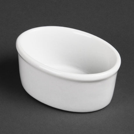 Olympia Whiteware Oval Ramekin - 103mm 4" (Box 12) W445 - Whisk Hospitality - W445