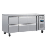 Polar U - Series Six Drawer Gastronorm Counter Fridge DA548 - A - Whisk Hospitality - DA548-A