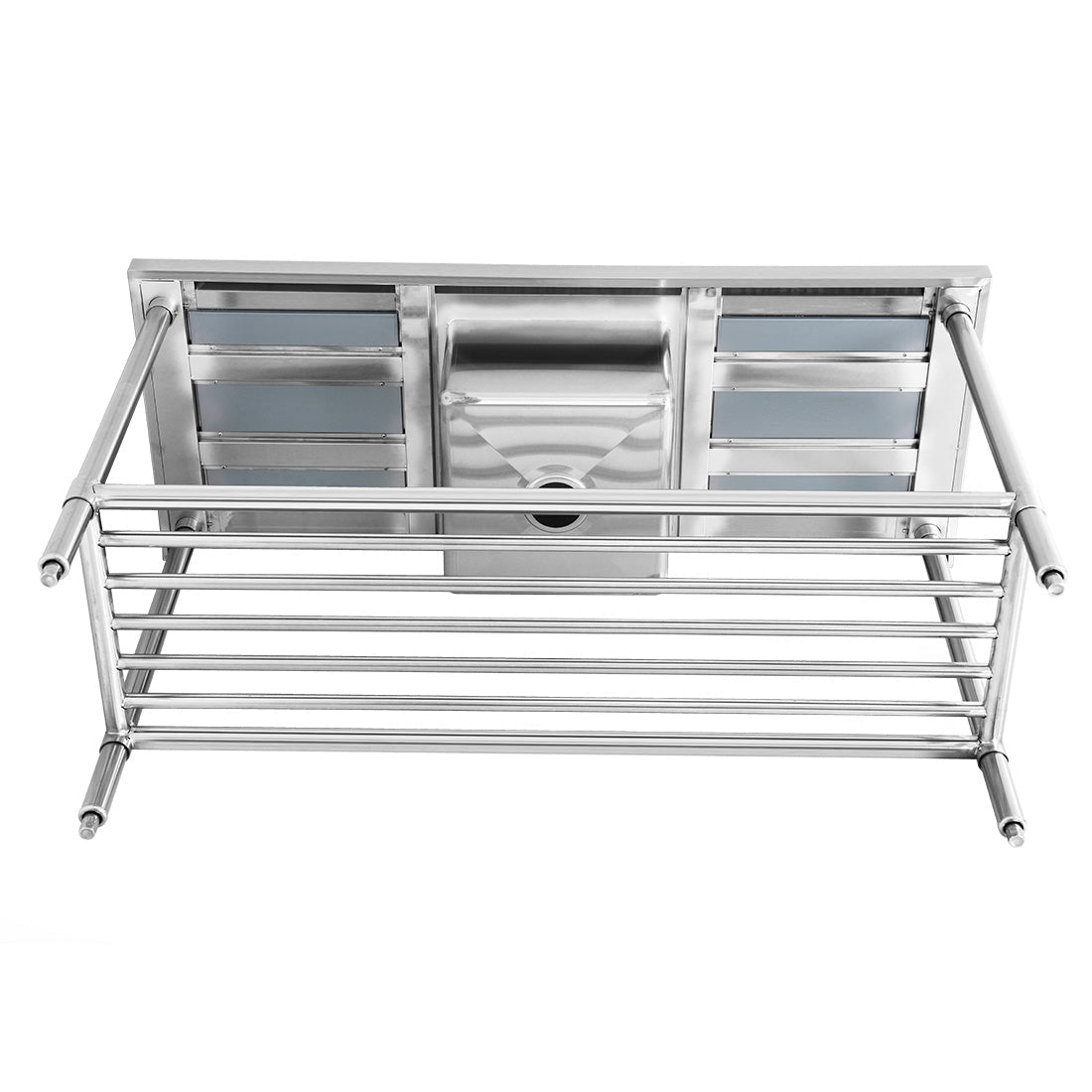 Single Centre Sink Bench & Pot Undershelf SSB6 - 1500C/A - Whisk Hospitality - SSB6-1500C/A