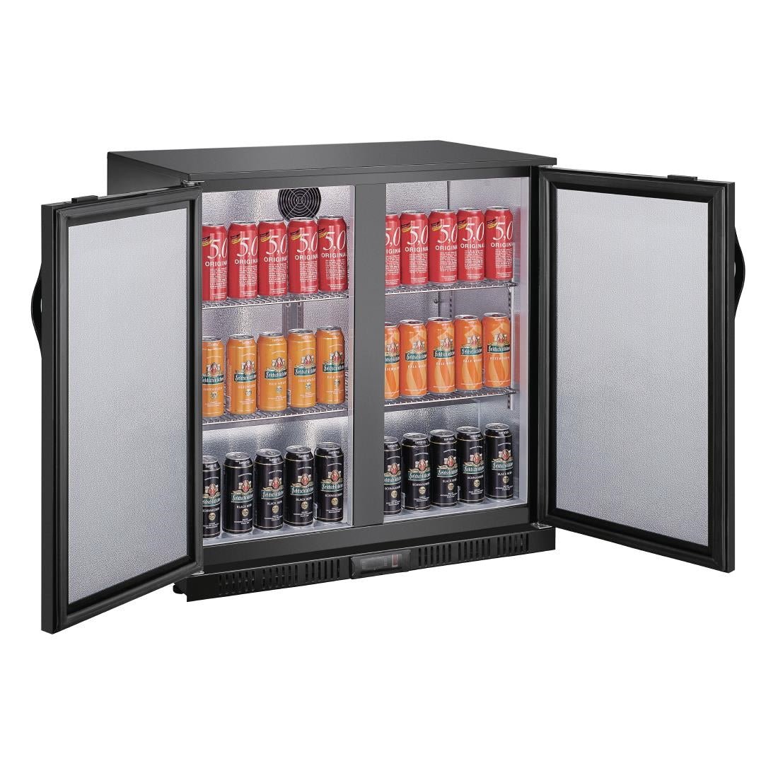 Polar G - Series Back Bar Cooler with Double Solid Hinged Doors Black - 850mm GE998 - A - Whisk Hospitality - GE998-A
