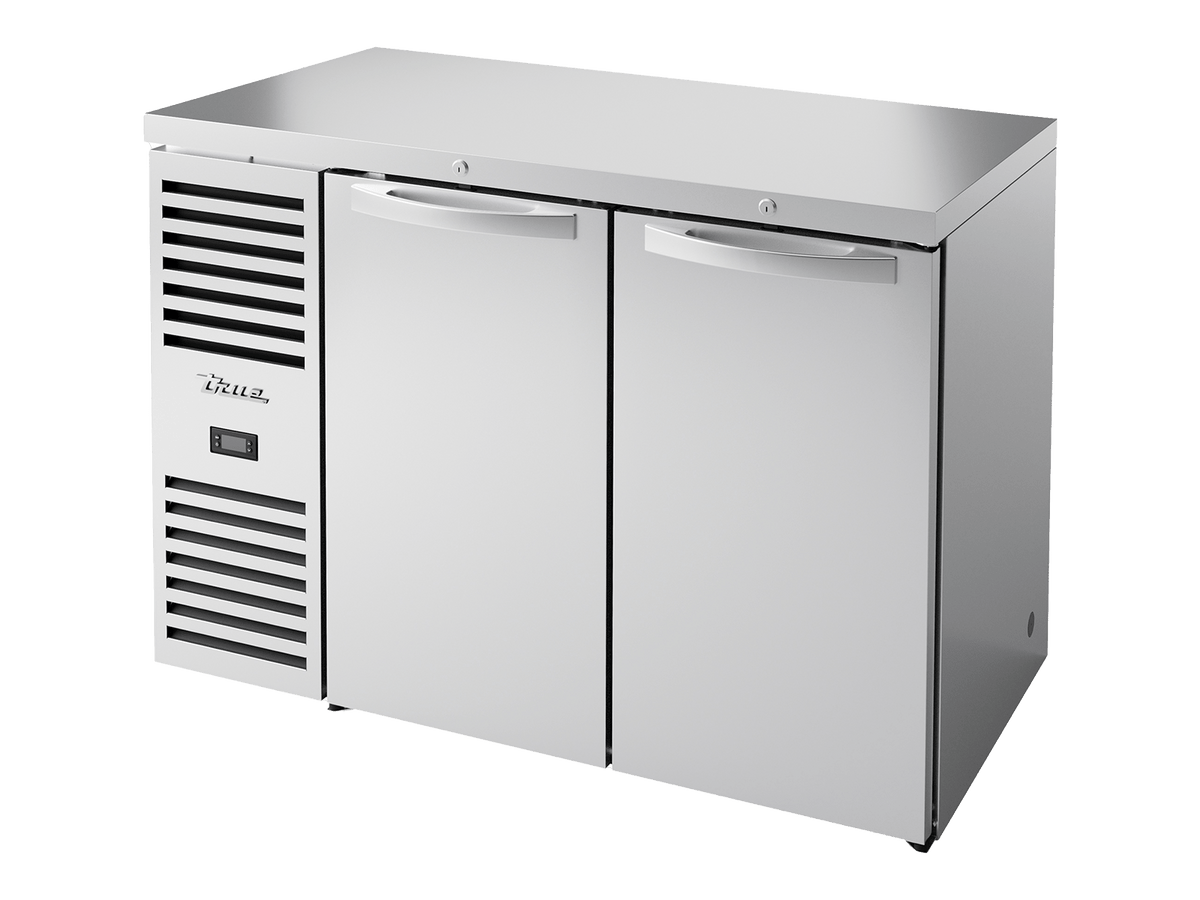 True Refrigeration Bar Refrigerator Stainless Steel Ext 2 Solid Swing Doors - TBR48 - RISZ1 - L - S - SS - 2 - Whisk Hospitality - TBR48-RISZ1-L-S-SS-2